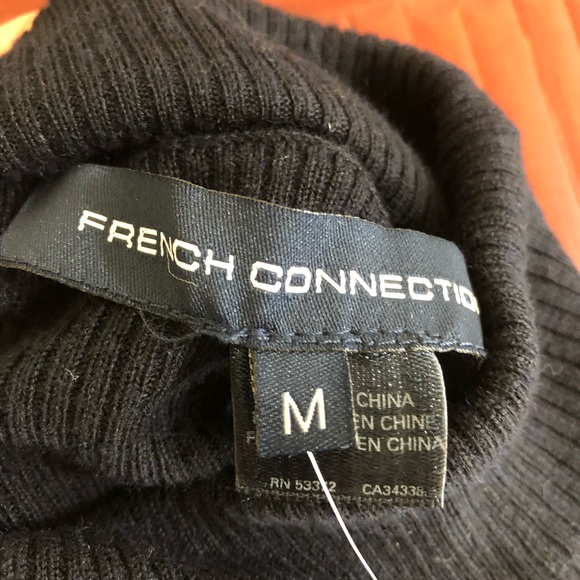 French Connection Black Knit Turtle Neck Medium - Picture 6 of 8